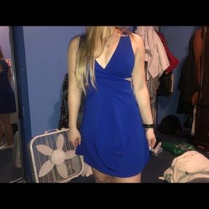 Blue dress with slits in the sides